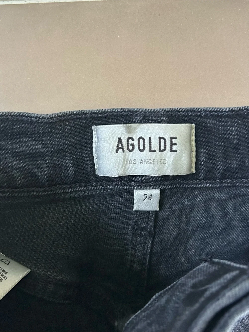 AGOLDE Riley High Rise Straight Crop Jeans 24 Panoramic Black